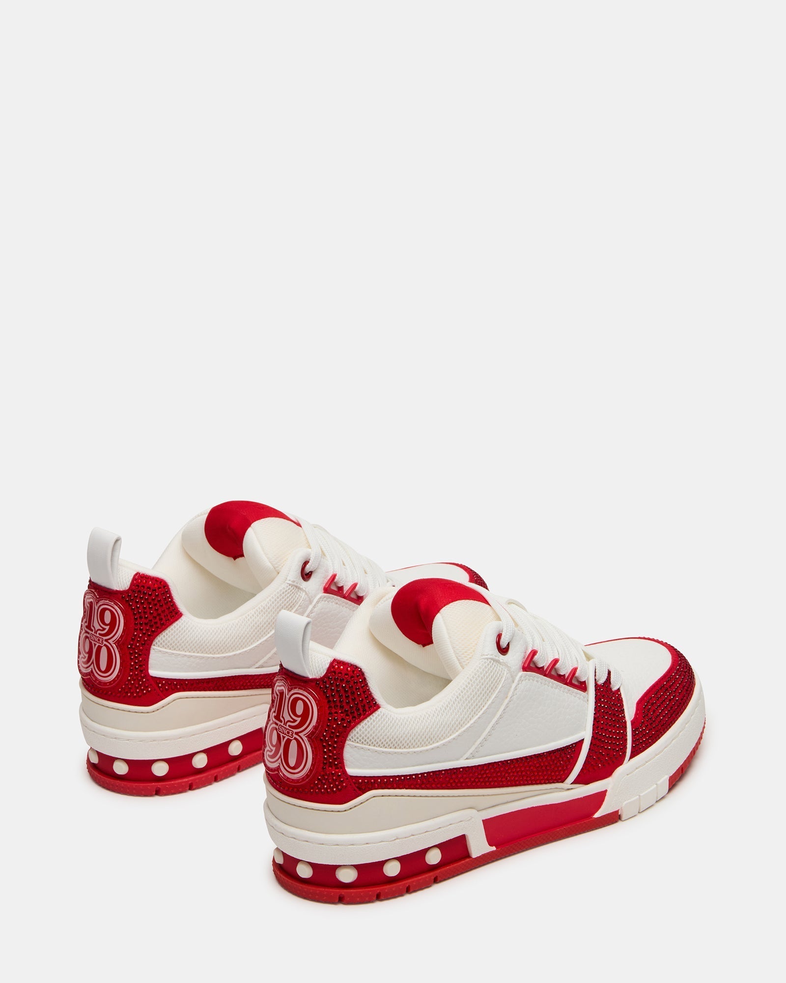 SKATER RED/WHITE RHINESTONES